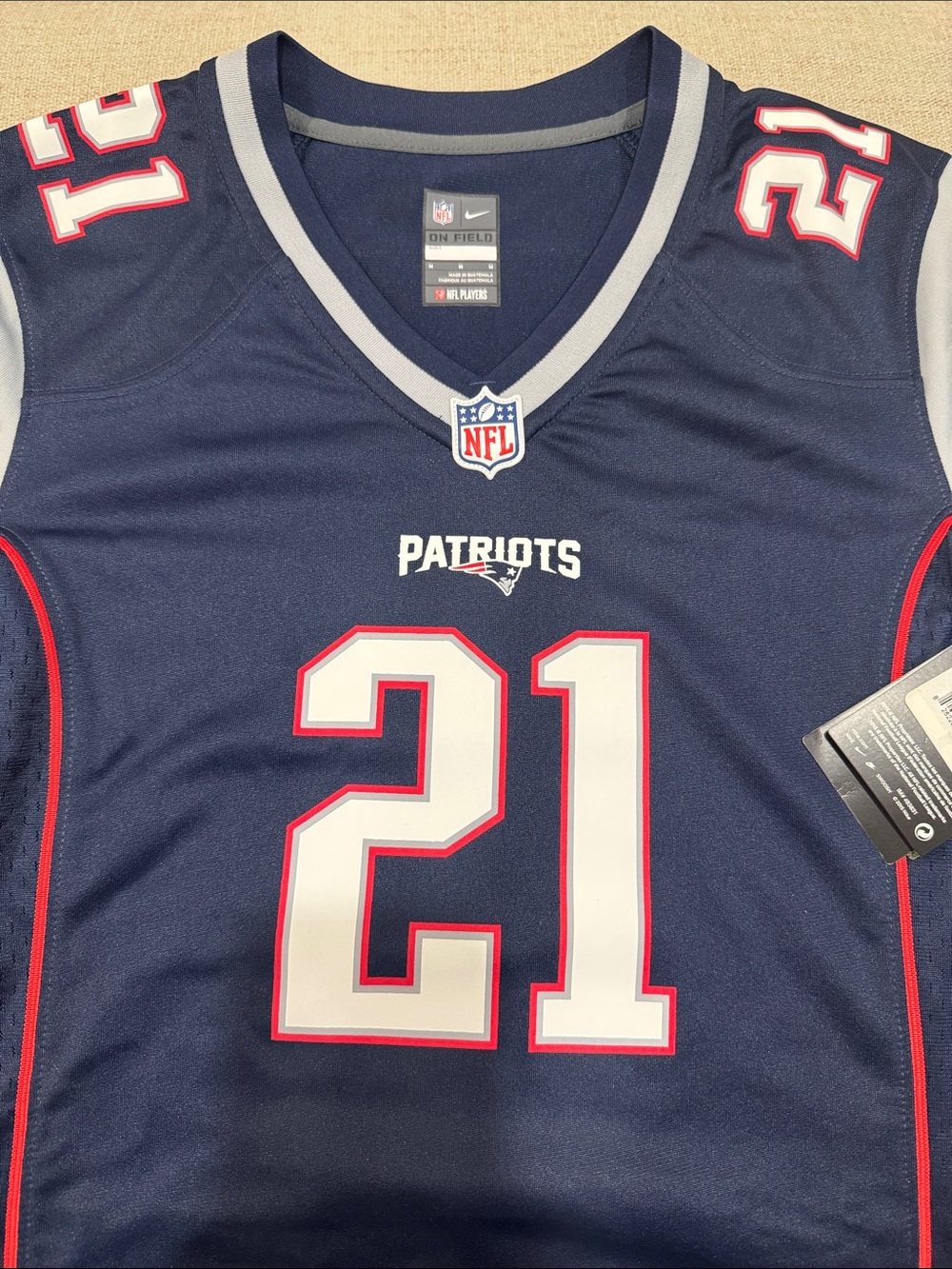Nike New England Patriots #21 Malcolm Butler Navy - Women’s Medium
